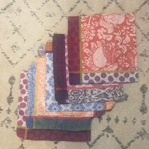 Anthropologie cloth napkins and wooden holders